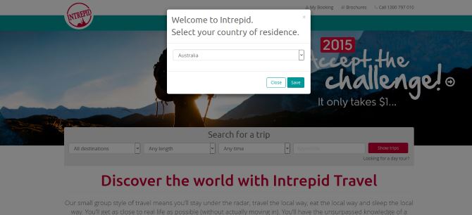 A popup blocking access to a website A popup blocking access to a website