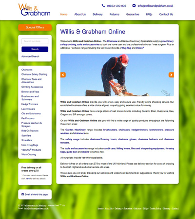 Willis and Grabham new eCommerce website design